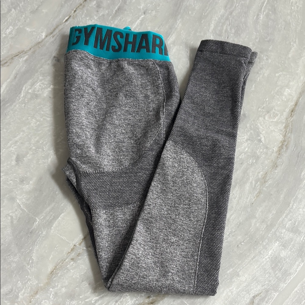 Gymshark Gray and Blue Leggings Performance Fit